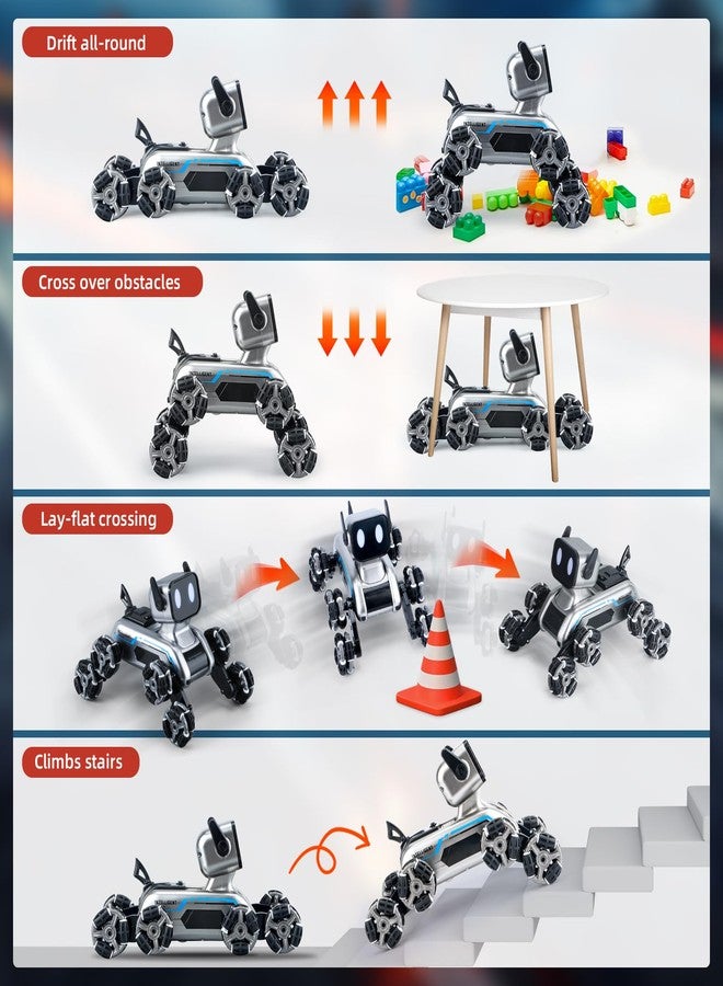 Rasout Robot Dog Toys RC Stunt Car for Kids Adults, 8WD Gesture Sensor Remote Control Cars with Light, Music, 2.4Ghz Remote Control Robot, Christmas Birthday Toy for 6 7 8 9 10 11 12 13 Boys Girls Kid - Image 3